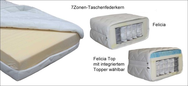 Kretschmar Felicia 7Zonen-Taschenfederkernmatratze 90x200 cm individuell