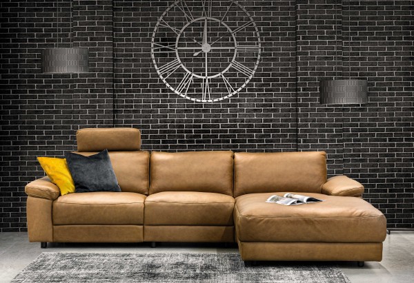 DFM Portland Sofa mit Longchair Leder oder Textil