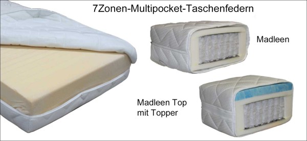 Kretschmar Madleen 7Zonen-Multipocket-Taschenfederkernmatratze 200x200 cm individuell