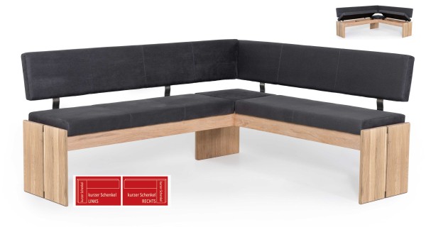 Standard Furniture Stresa Eckbank Eiche massiv gepolstert mit Stauraum