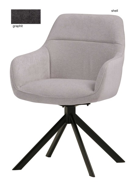 Le Chair Puro Drehsessel mit Metallgestell graphit oder silbegrau