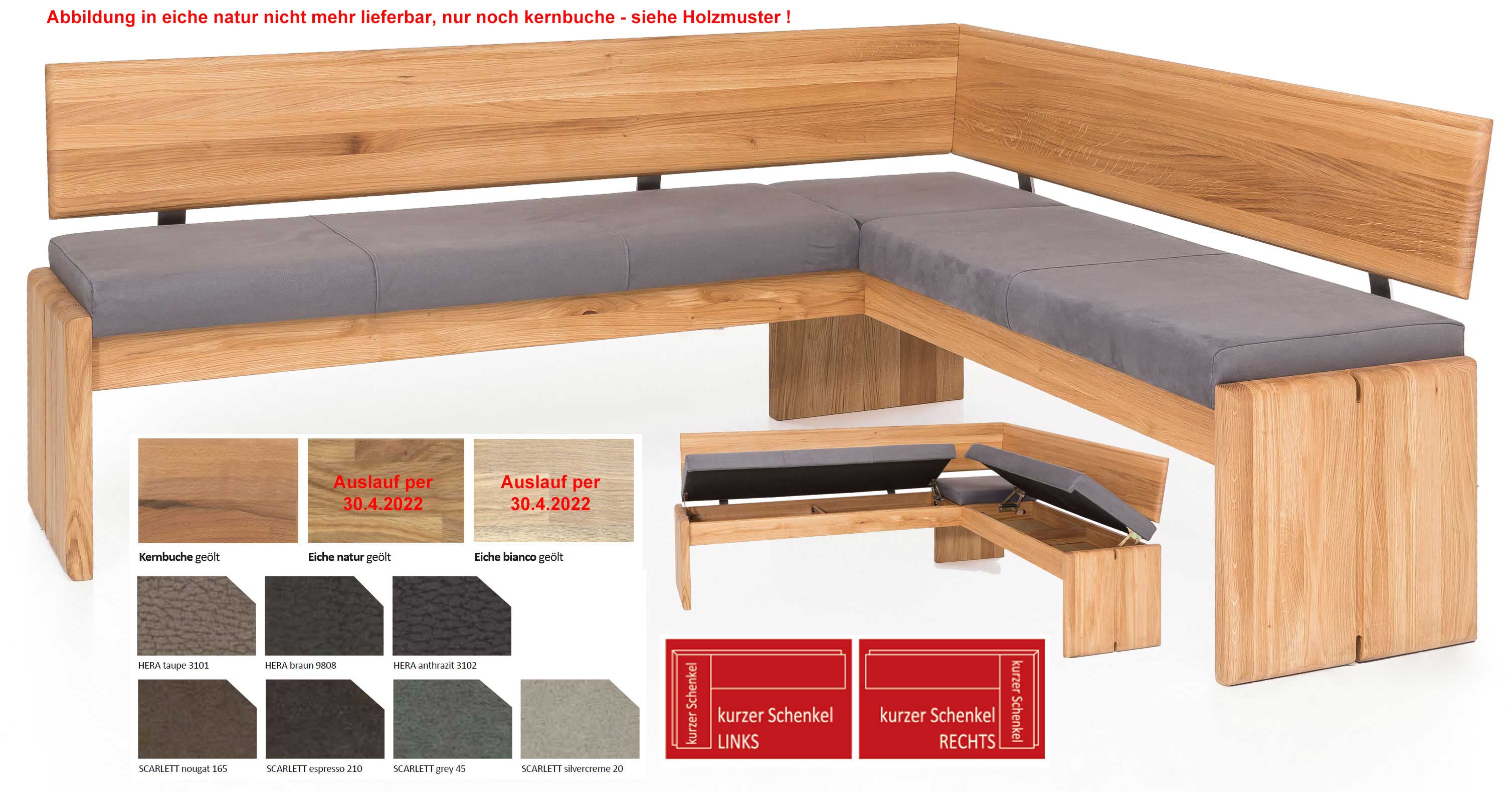 Standard Furniture Stockholm Eckbank Massiv Gepolstert Mit Stauraum