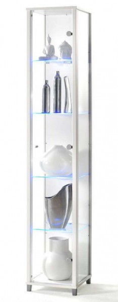 Glasvitrine mit LED Glasbodenbeleuchtung schwarz oder weiß