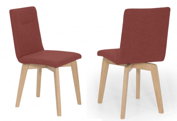 Standard Furniture Ontario Polsterstuhl eiche bianco Bezug rot