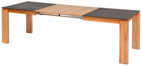 Malaga Massivholztisch 160x90 cm ausziehbar kernbuche mit Dektonplatte kurzfristig