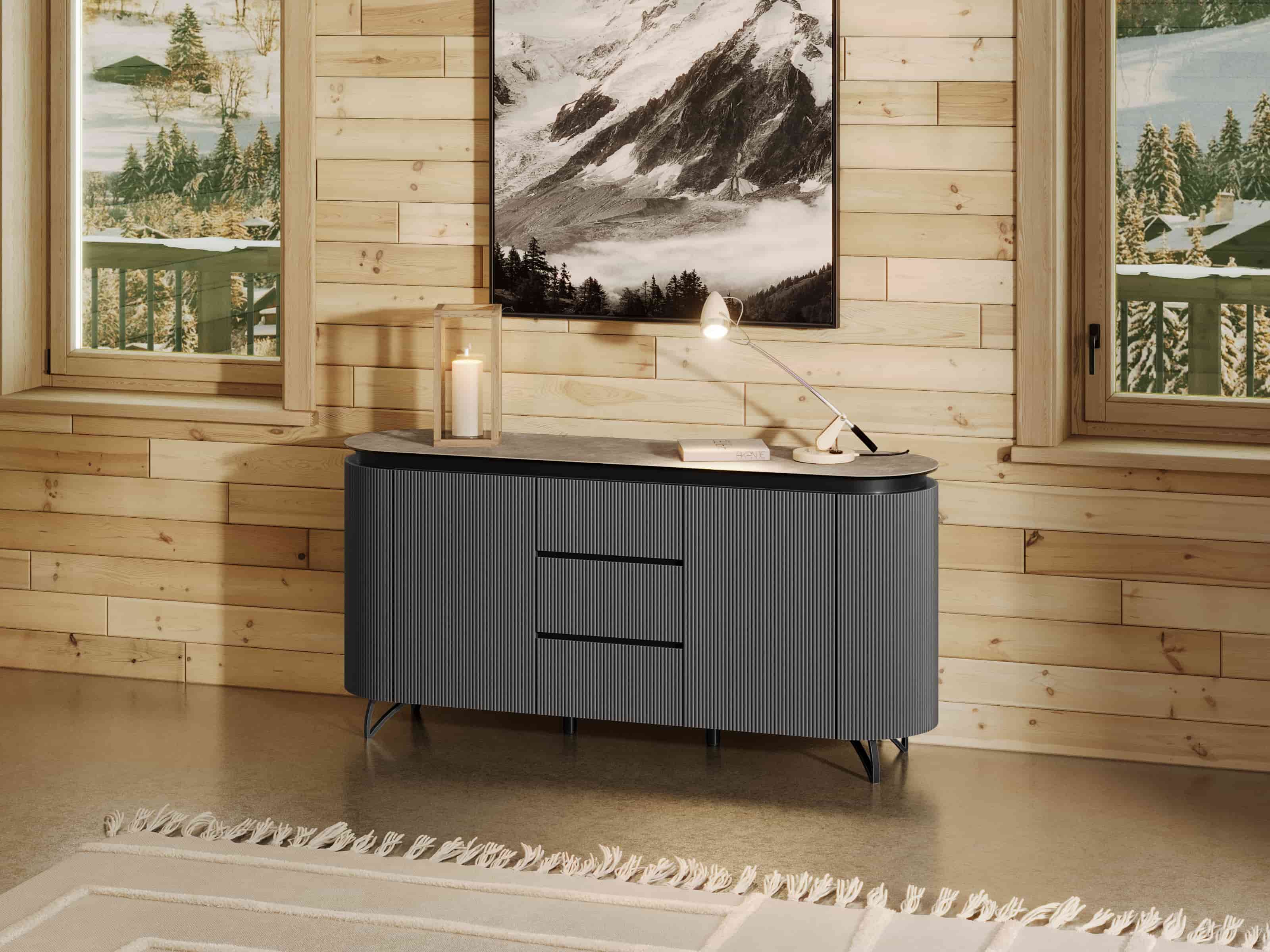 Akante Columbus Sideboard geriffelt
