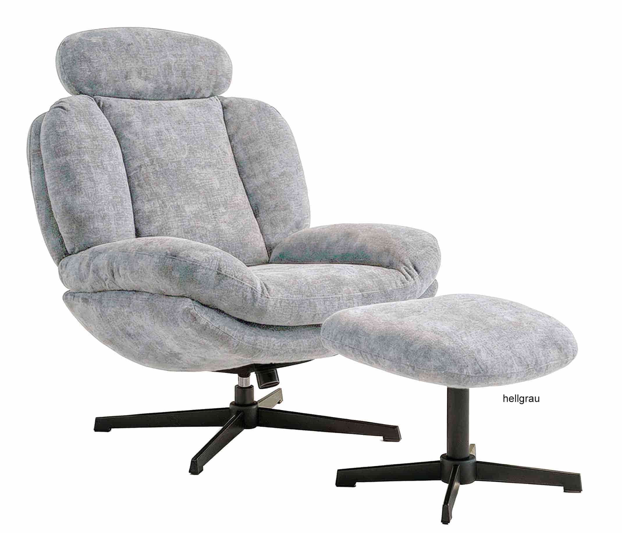 Akante Davis Sessel mit Hocker grau