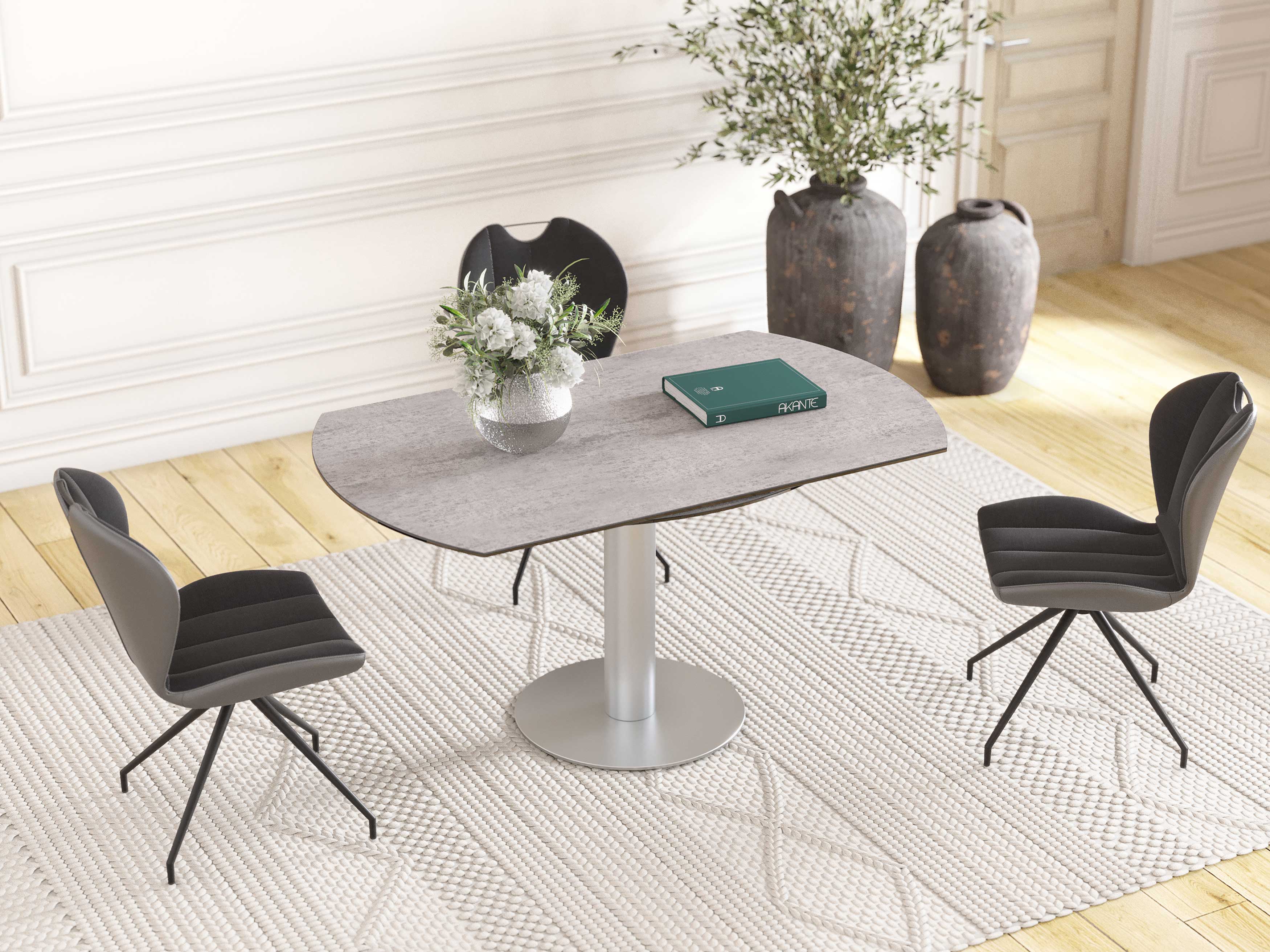 Akante Luna Tisch mit Keramikplatte 135x90 cm 