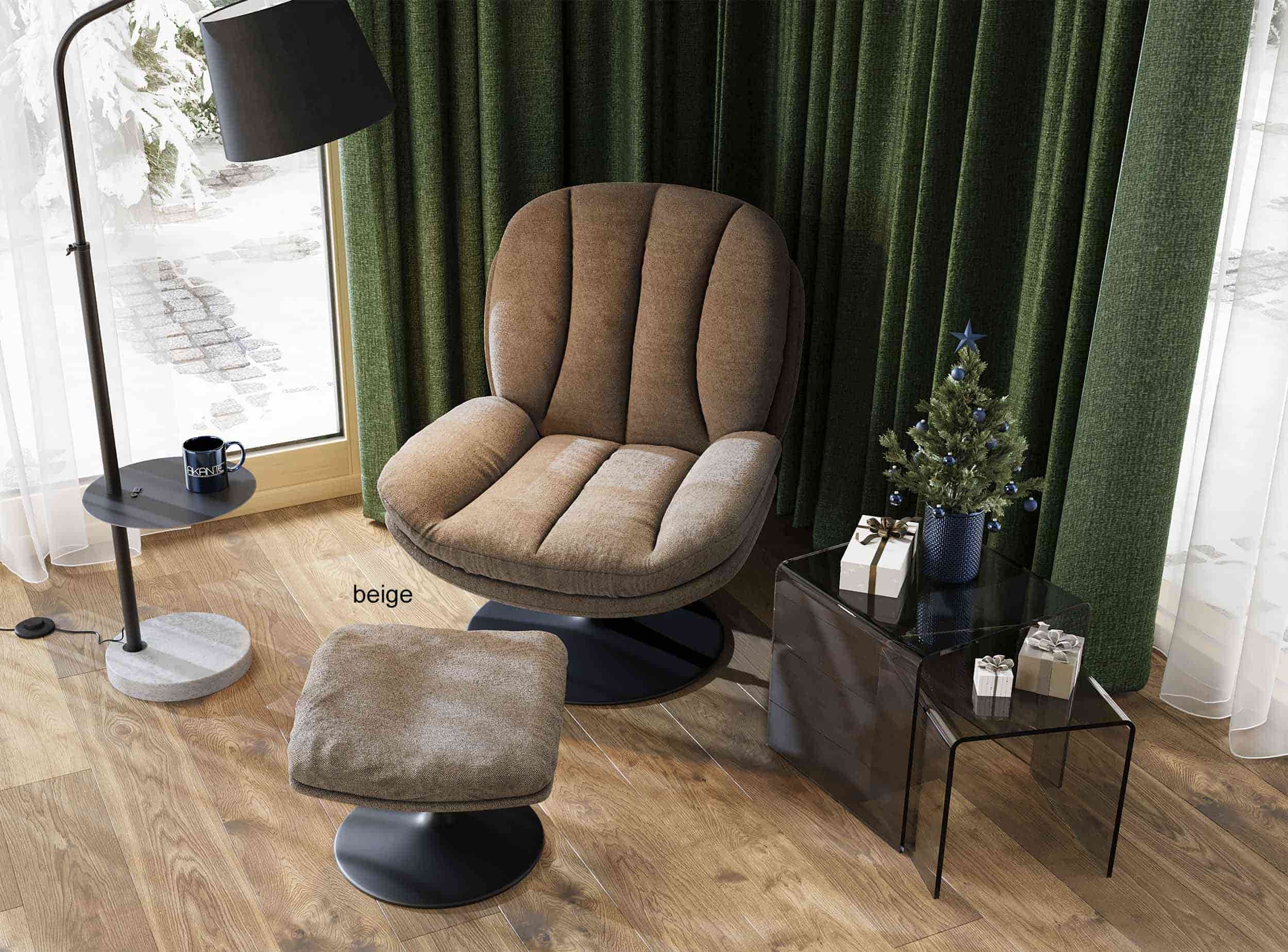 Akante lisboa Drehsessel mit Hocker modern
