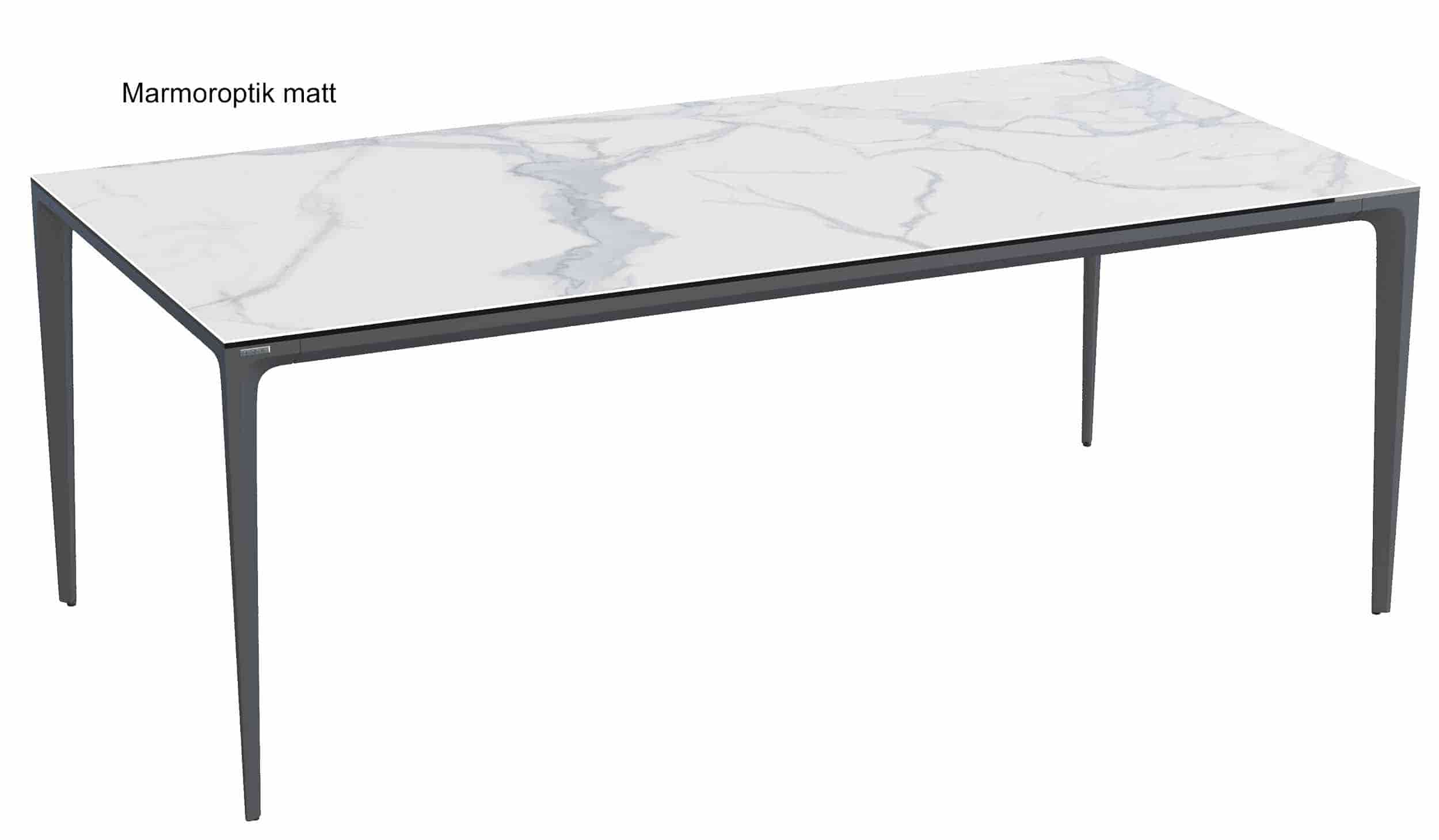 Akante Mallorca Outdoor Esstisch 200x100 Keramik mit Alubeinen