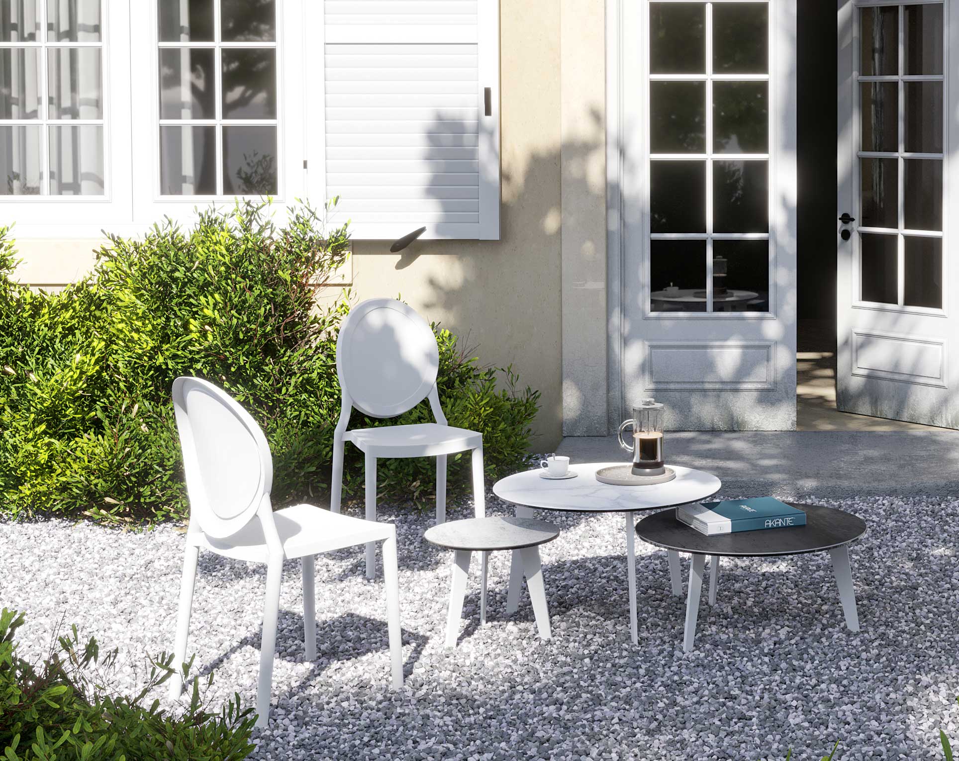 Akante Tosca runder Gartentisch mit Keramikplatte