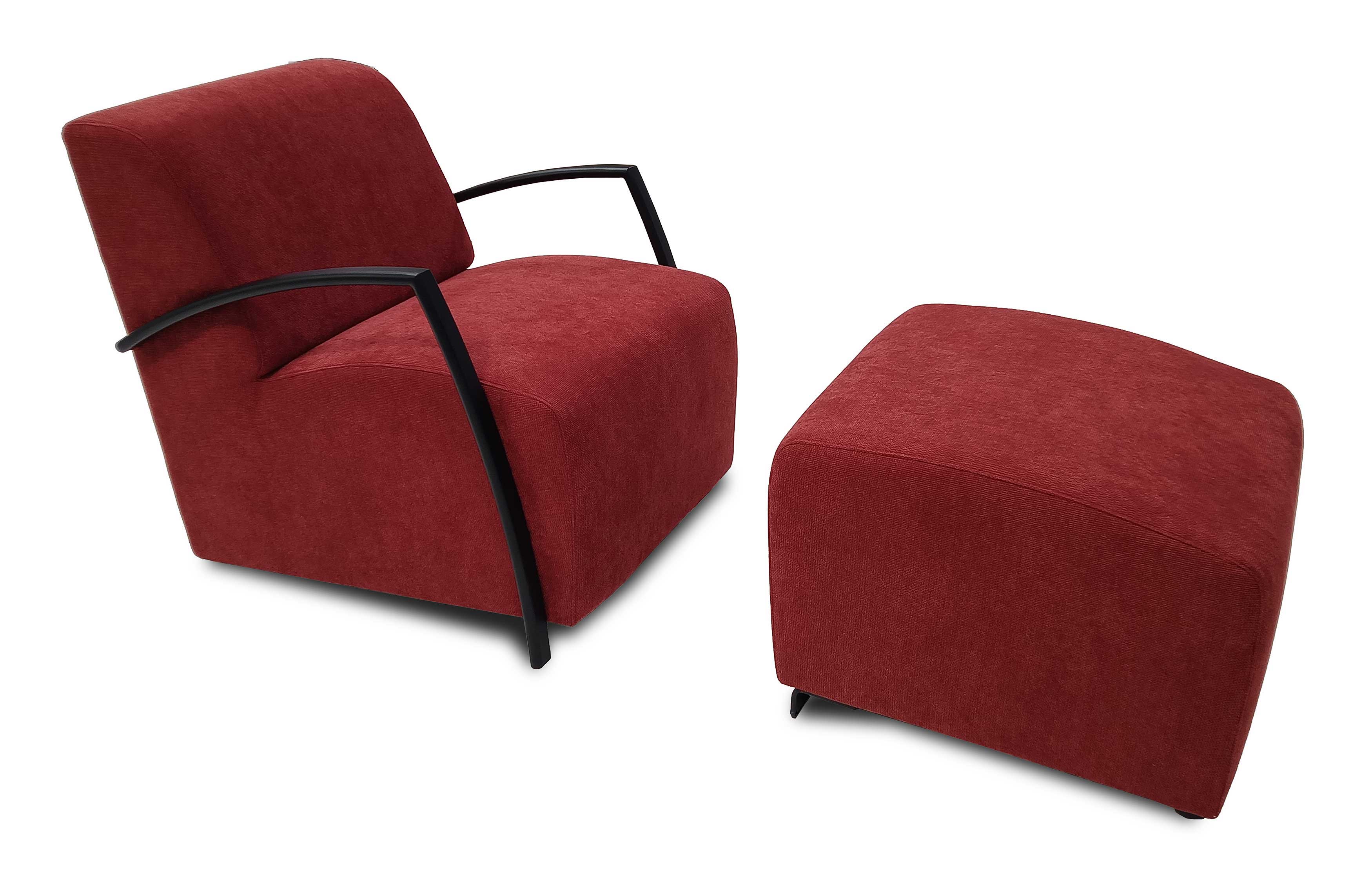 D&N Seattle ergonomischer Sessel mit Hocker rot