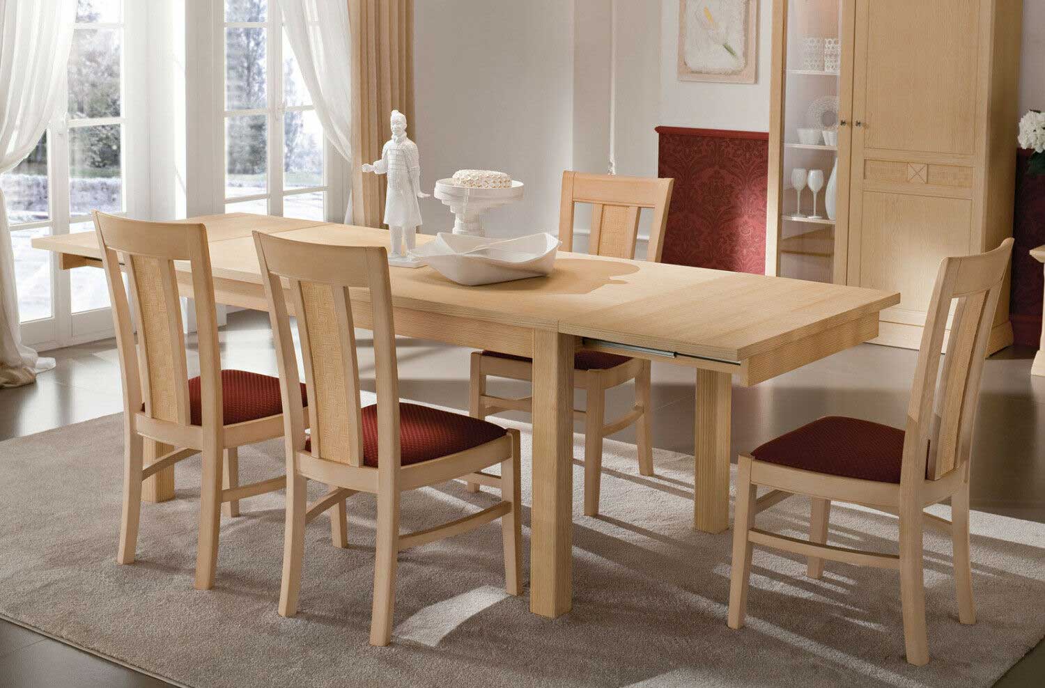 Landhaus Tischgruppe Vienna Pinie massiv mit 4 Stühlen