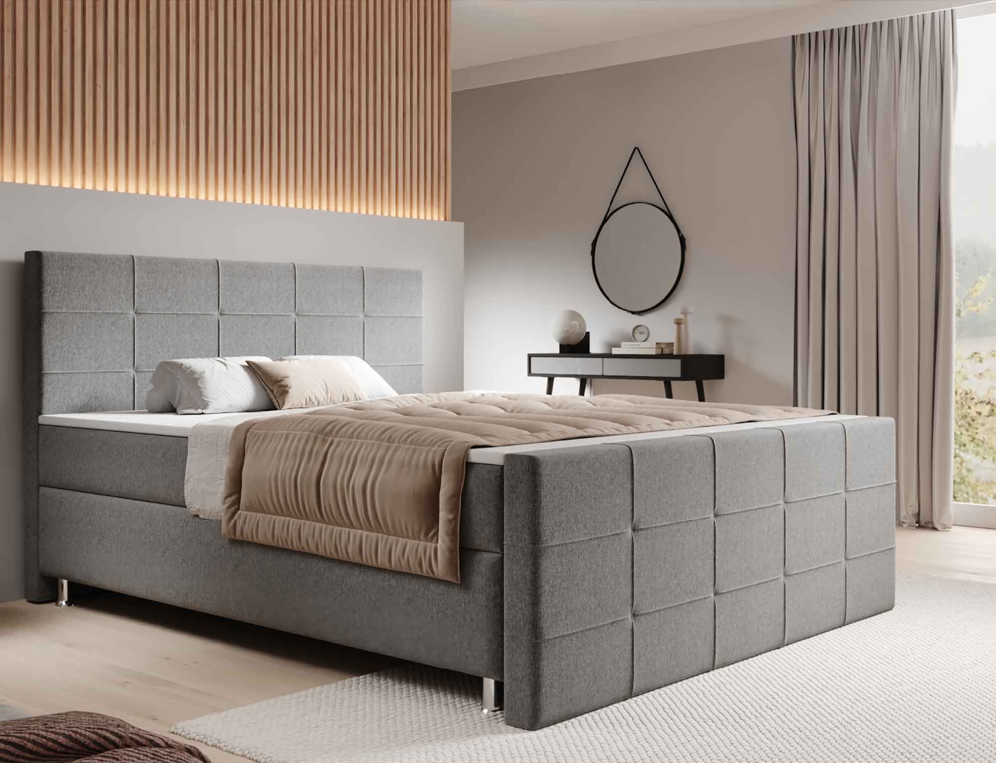 Boxspringbett 180x200 grau