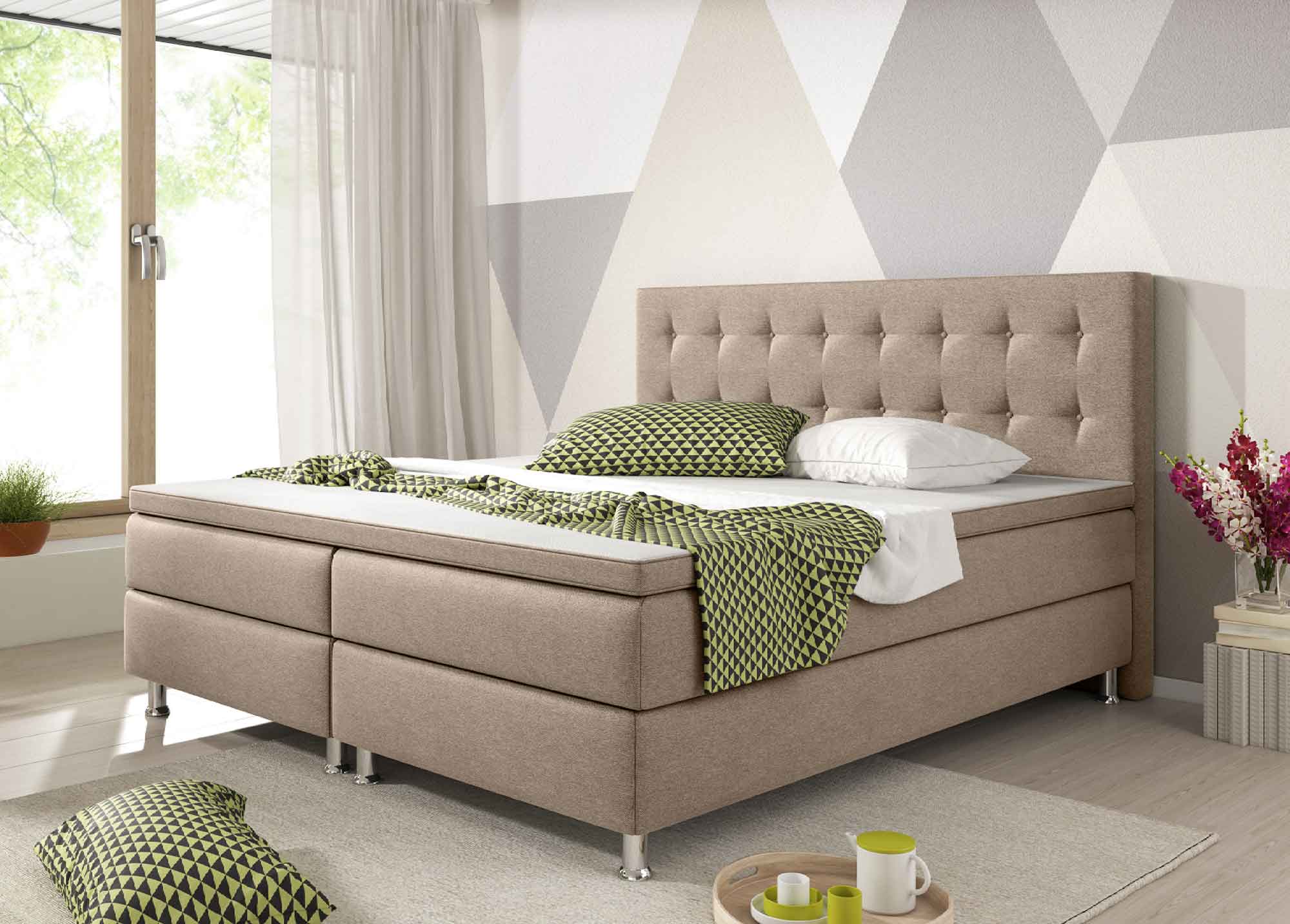Boxspringbett 180x200 beige