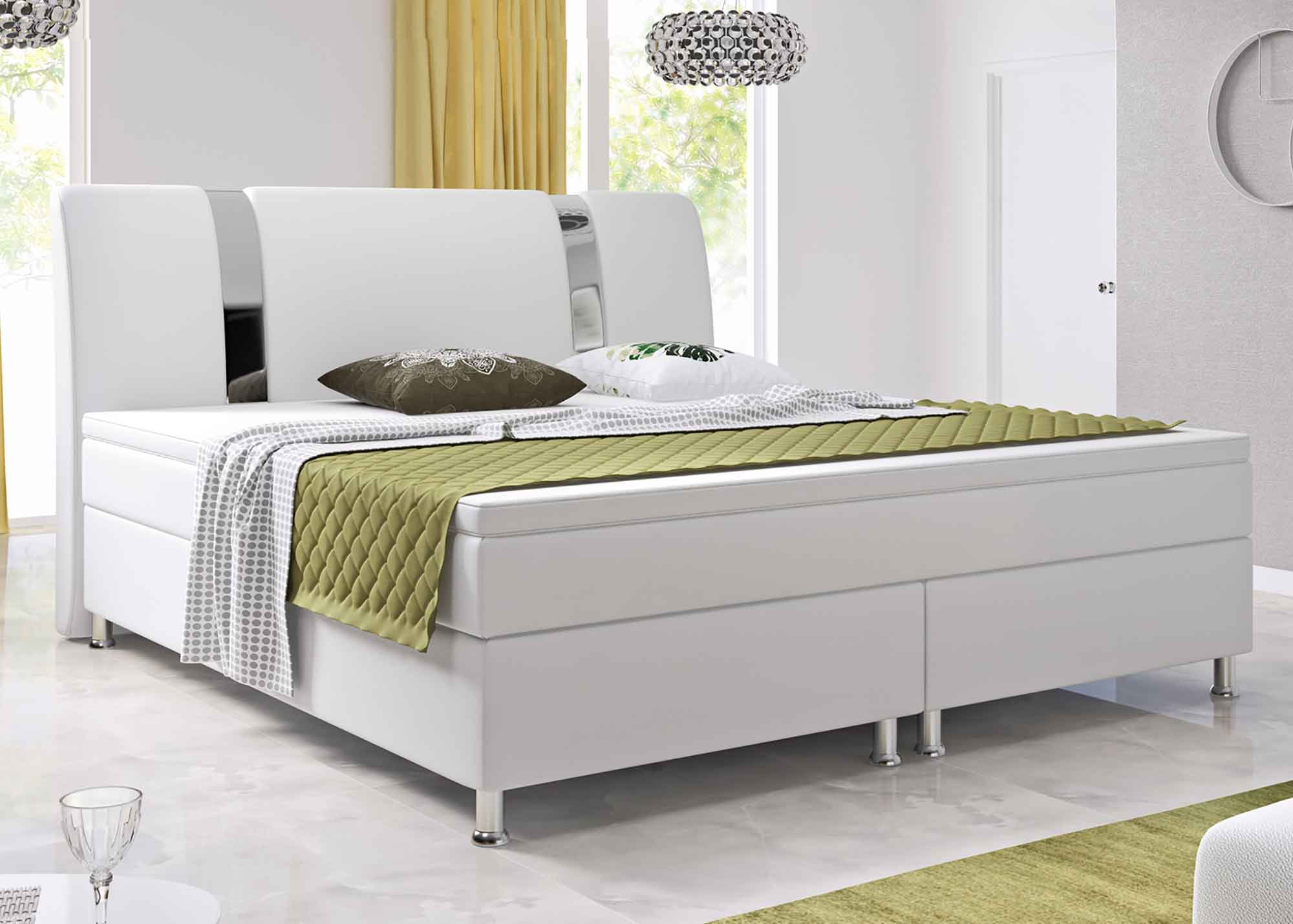 Boxspringbett weiß 180x200