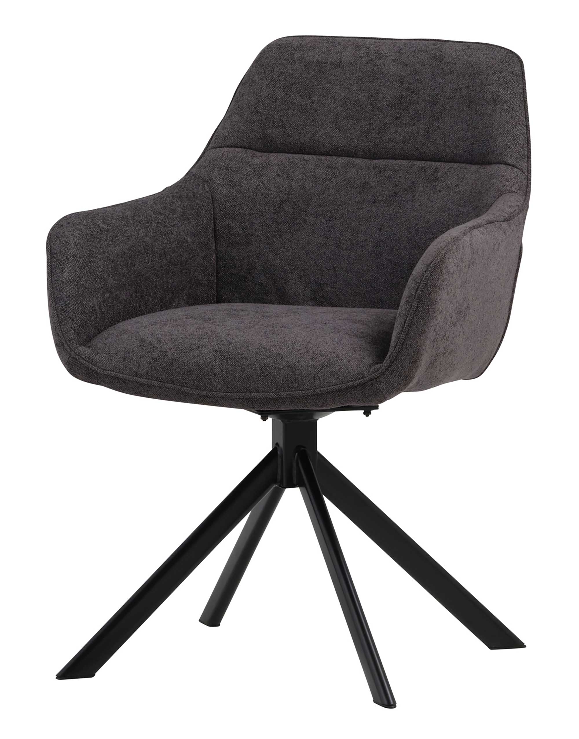 La Chair Puro Drehsessel graphit mit Metallgestell schwarz