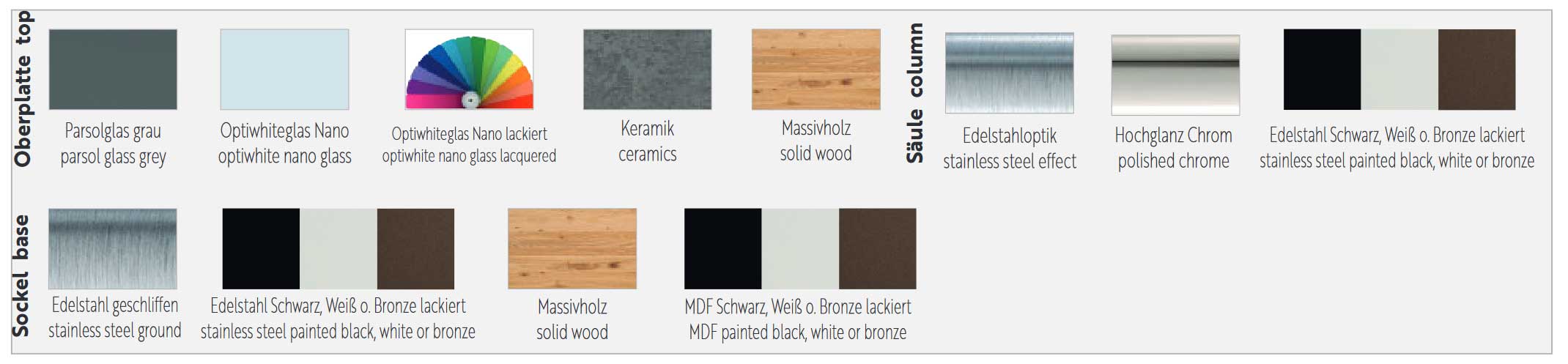 Ronald Schmitt K736 Couchtisch Varianten