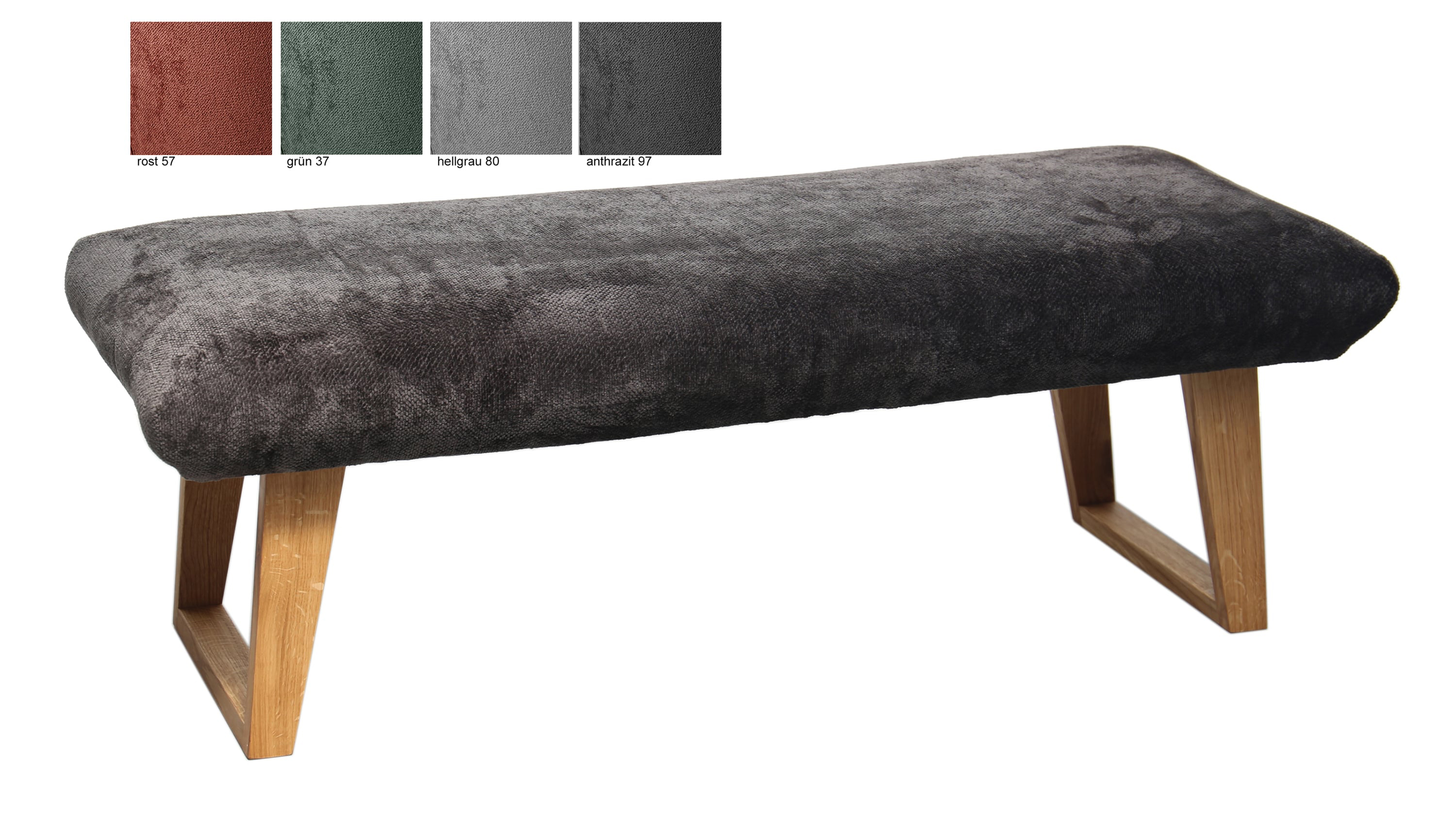 Standard Furniture Cortina Polsterbank massiv eiche rustikal mit Bezug anthrazit