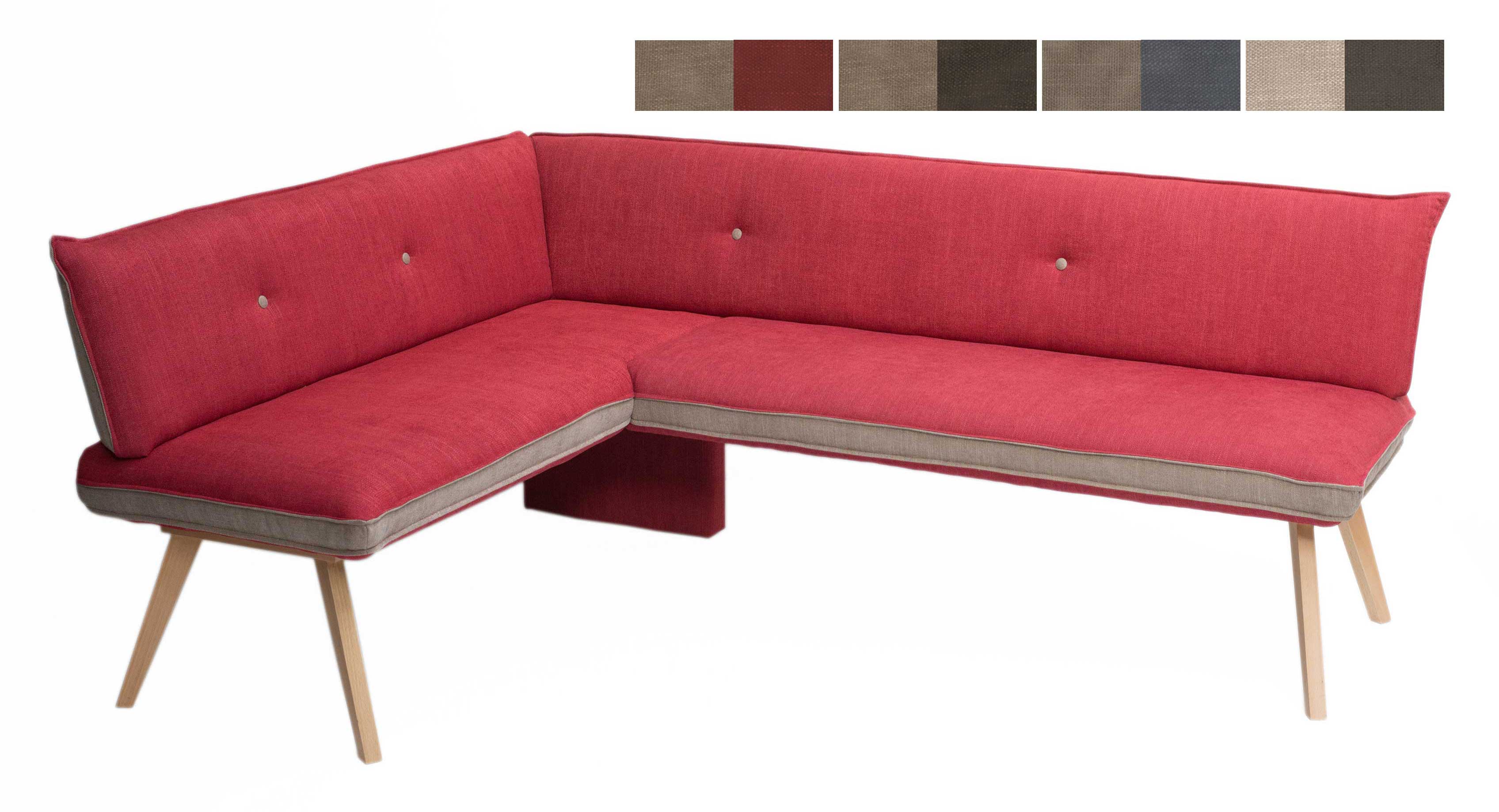 Standard Furniture Genua Eckbank rot / beige mit Spiderbeinen