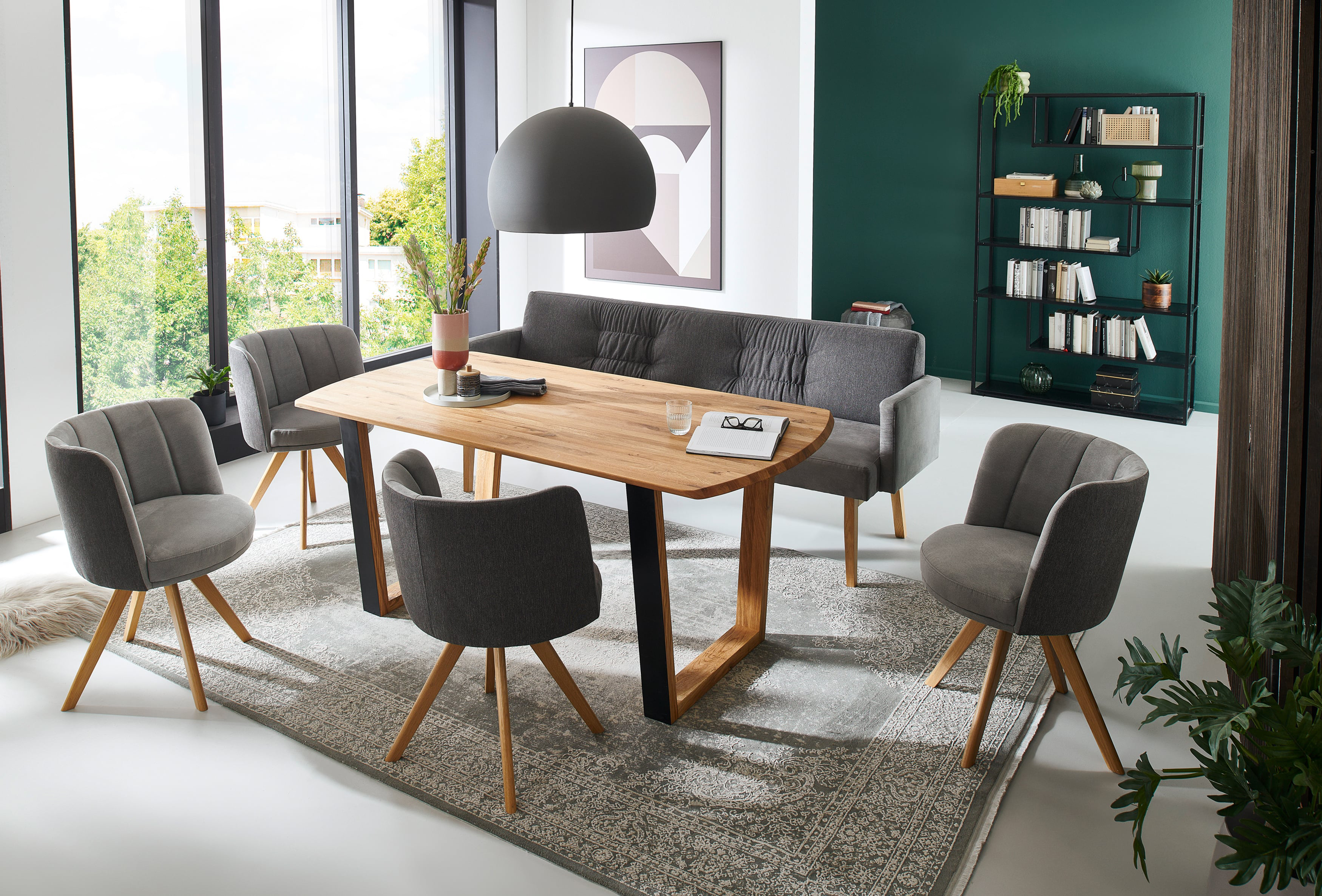 Standard Furniture Essgruppe mit Tisch Ravenna, Stühlen Palma und Polsterbank Las Palmas 