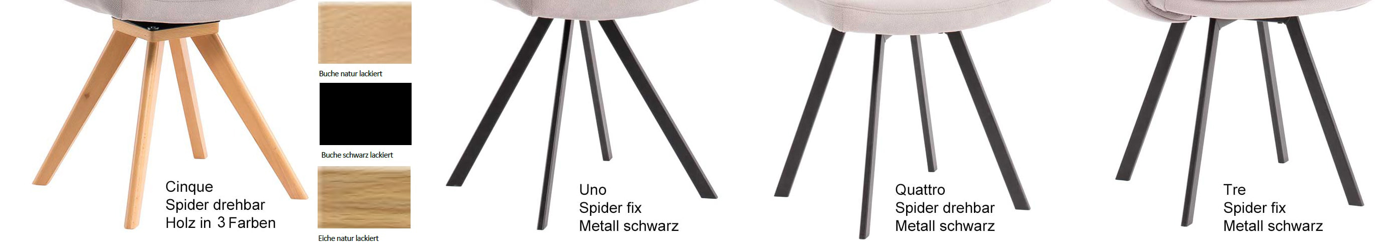 Standard Furniture Gandia Gestellvarianten für Armlehnstuhl