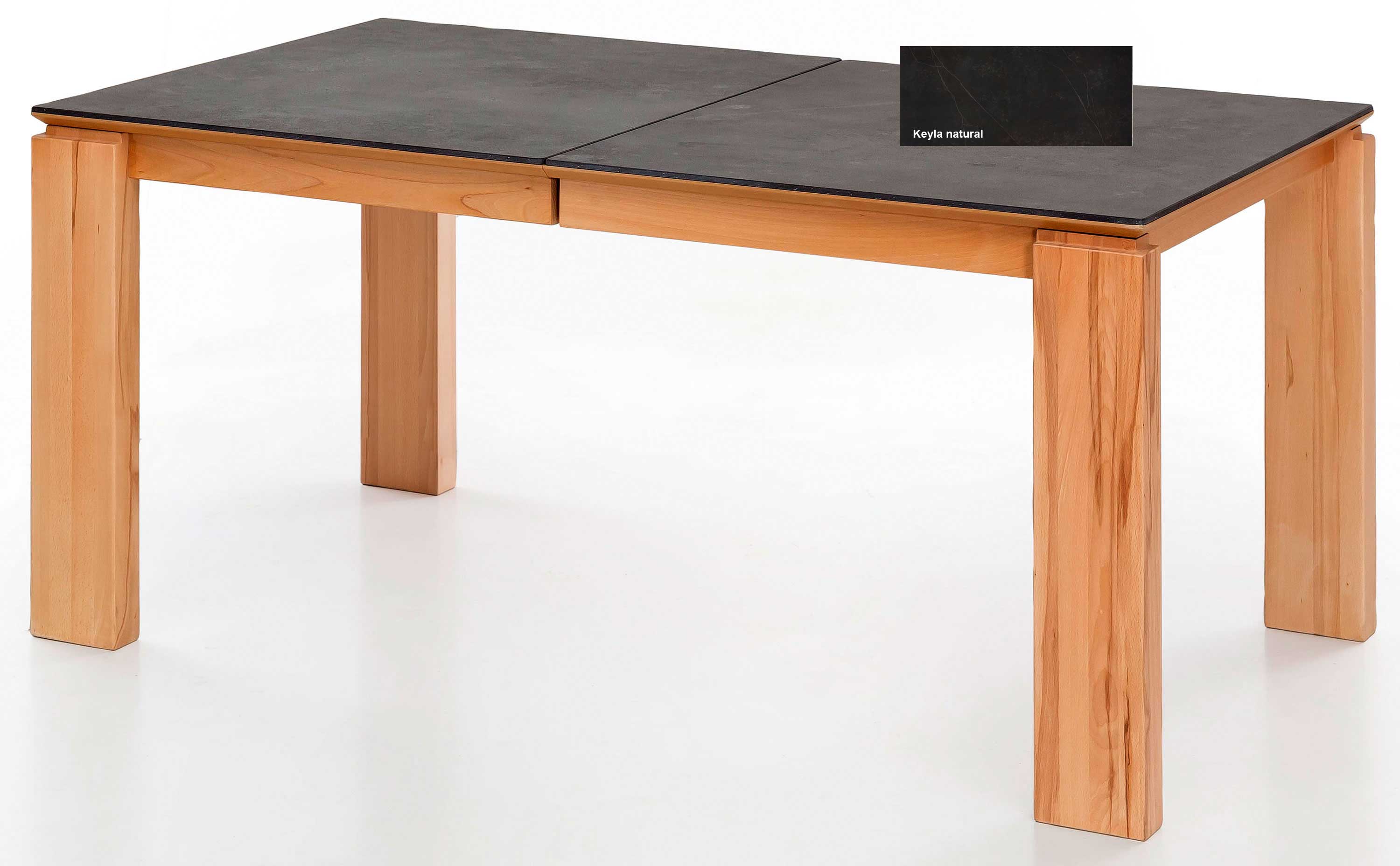 Standard Furniture Malaga Massivholztisch ausziehbar mit Dektonplatte Keyla