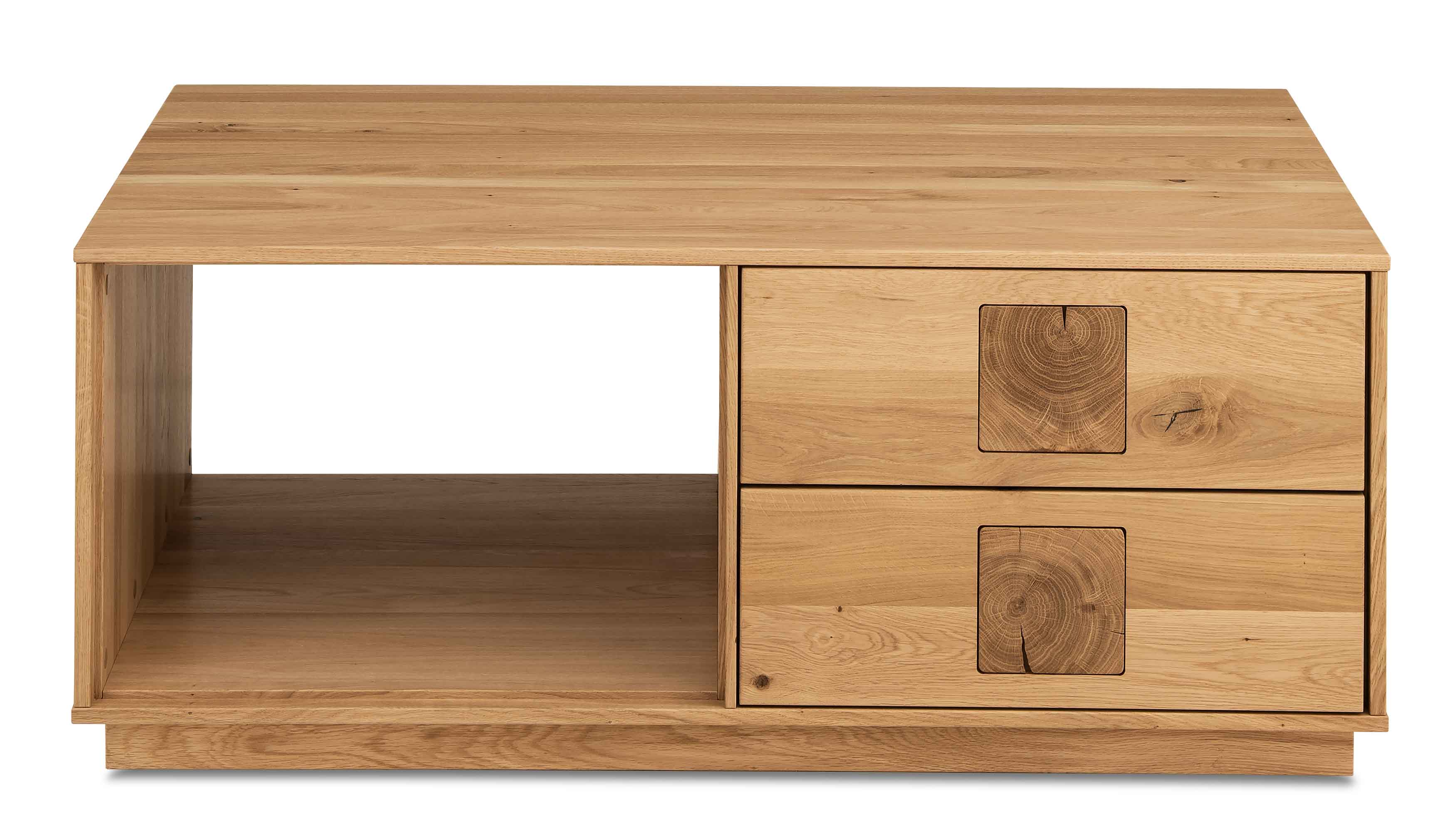 TPT Davos Couchtisch wildeiche massiv mit Schublade