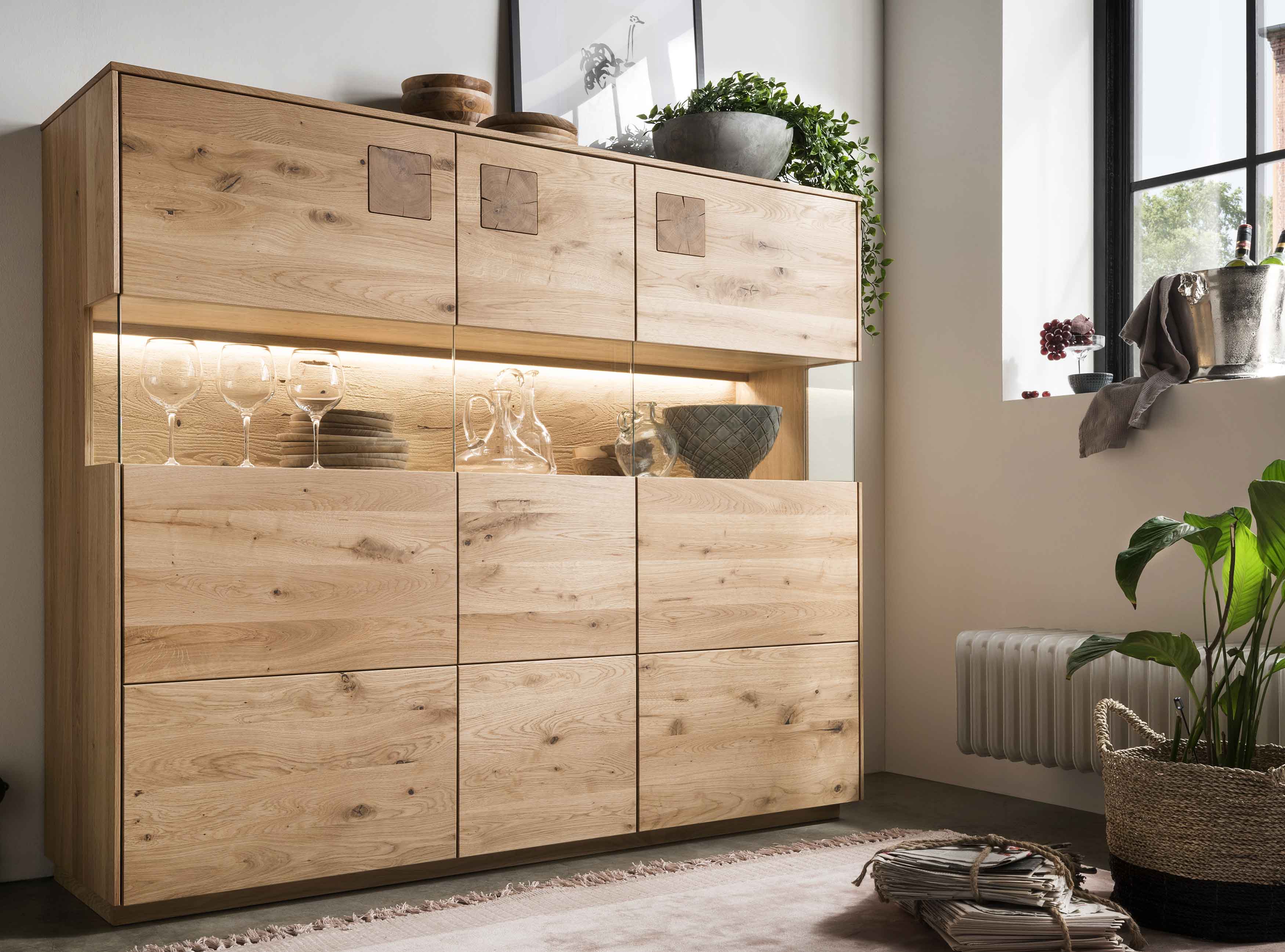 TPT Davos Highboard wildeiche massiv