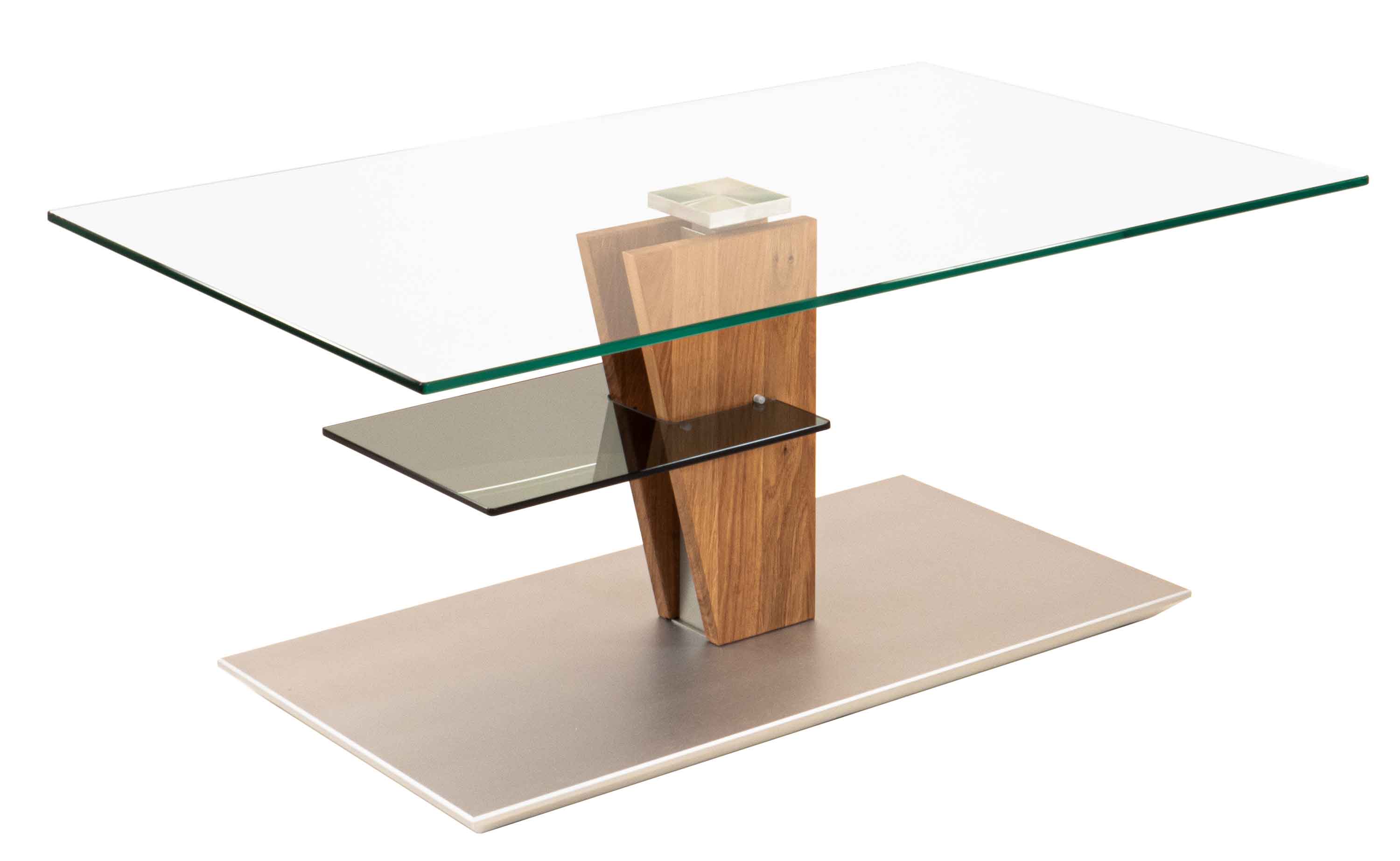 Vierhaus 5632 höhenverstellbarer Couchtisch mit Glasplatte