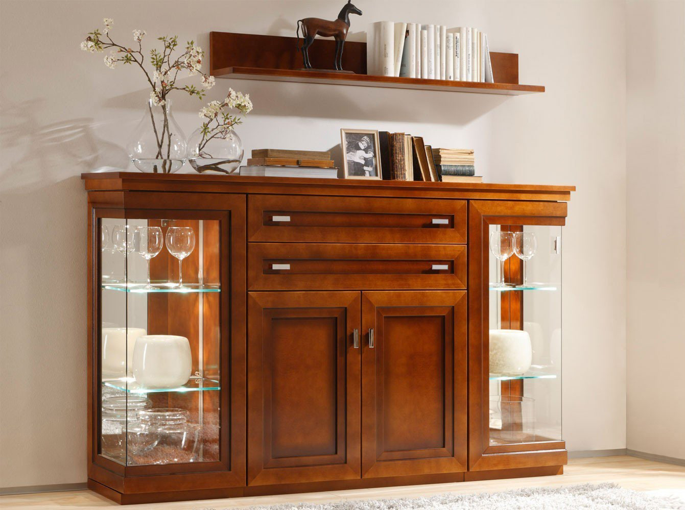 Wehrsdorfer Kent englisches Stil Highboard cognac antik